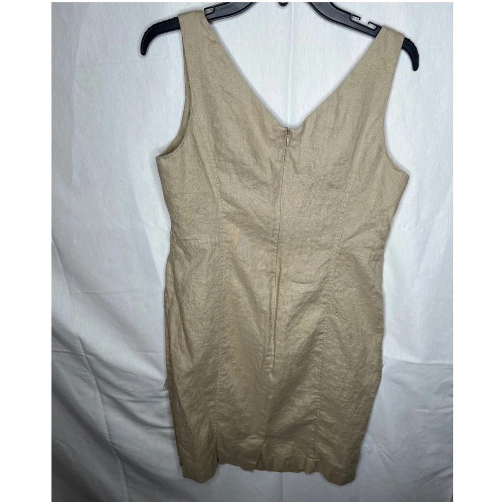 Rafaella Women Linen Suit‎ Blazer Skirt Set Beige Size 14
